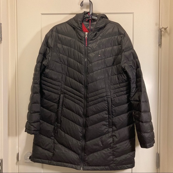 TOMMY HILFIGER Sz 3X Packable Light Weight Down Coat Jacket with Pouch - Picture 1 of 8